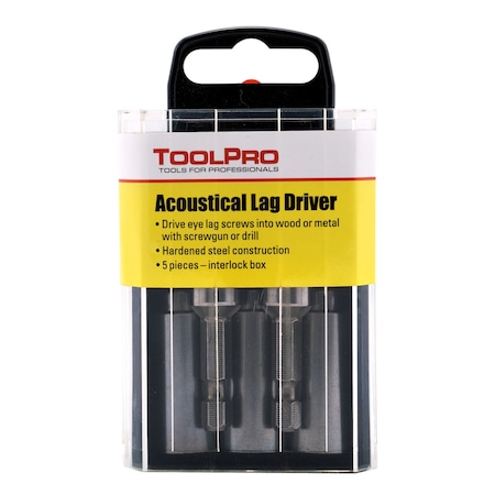 Toolpro Acoustical Eye Lag Driver in Interlocking Storage Box 5Pack, 5PK TP05035